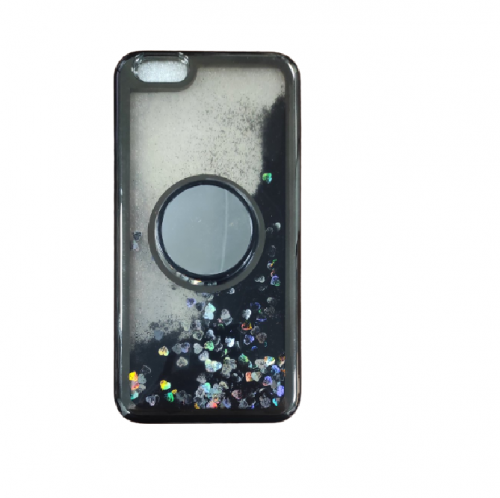 Back Cover iPhone 6 / 6s Plus Black Glitter with Holder