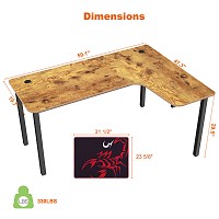 Γραφείο - Eureka Ergonomic® ERK-CD-L01R-60VP-V1 155.4x110x76.2εκ.