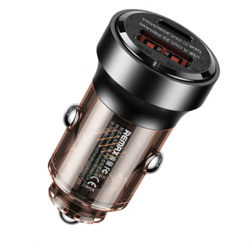 Remax Φορτιστής Αυτοκινήτου Cyberpunk Clear RC338 30W με Θύρες: 1xUSB 1xType-C