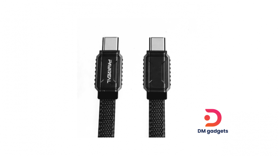 Pavareal Q10CTC Καλώδιο Braided USB-C σε USB-C 1.2m Μαύρο 100W