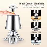 Φωτιστικό LED Silver Man με Touch , φόρτιση με USB