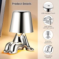 Φωτιστικό LED Silver Man με Touch , φόρτιση με USB
