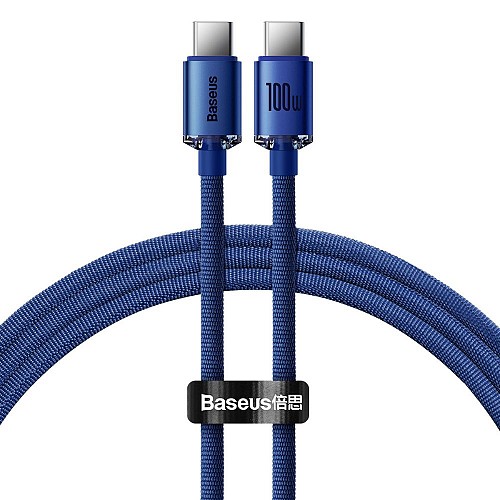 Baseus Crystal Shine Braided USB 2.0 Cable USB-C male - USB-C male Μπλε 1.2m (CAJY000603) (BASCAJY000603)