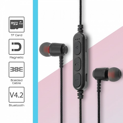 Magnetic Metal Headset BT V4.2 MS-T15 Black 1018.113