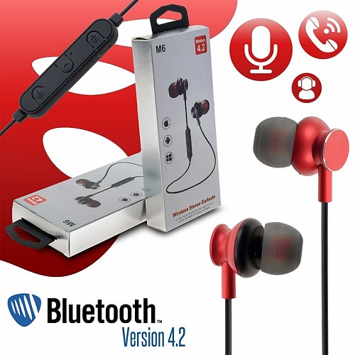 BT Stereo Handsfree M6 Red 1018.385