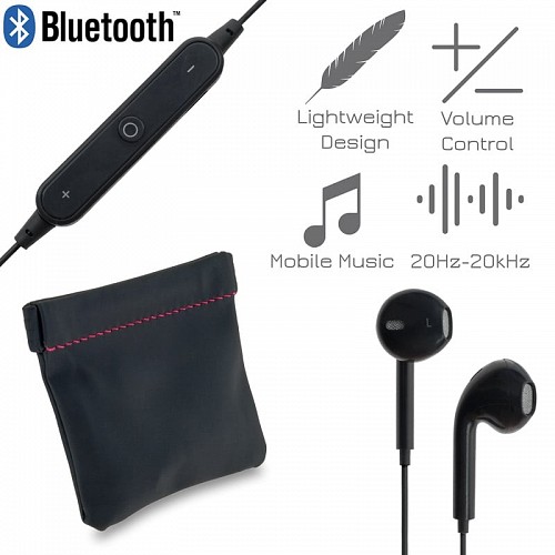 BT Stereo Handsfree Black +Θήκη 1018.678