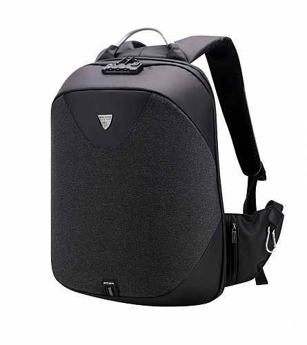 ARCTIC HUNTER τσάντα πλάτης B00208 με θήκη laptop 15.6, λουκέτο TSA, 24L, μαύρη B00208-BK