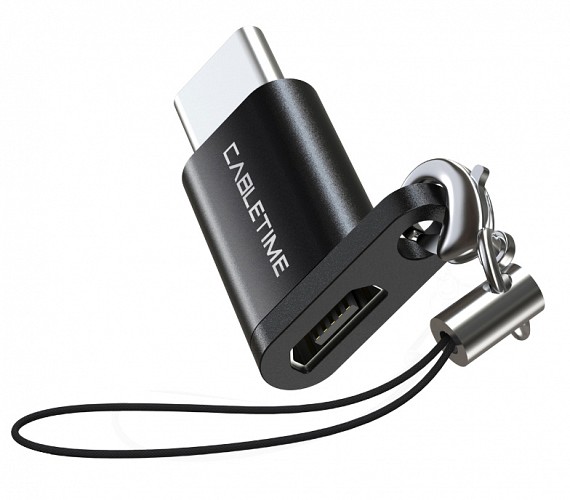 CABLETIME αντάπτορας USB Type-C σε USB Micro CMBF, μαύρος 5210131038468