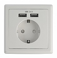 DELOCK Αντάπτορας ρεύματος 11471, 2x USB, 2.4A, λευκός 11471