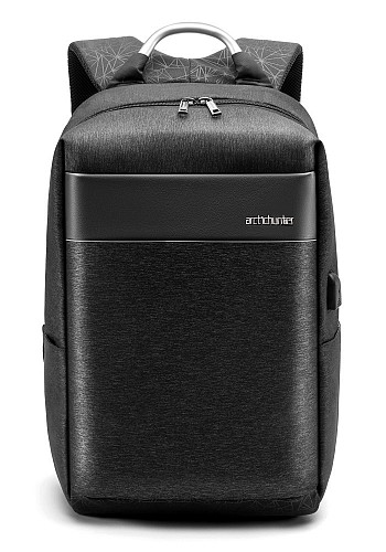 ARCTIC HUNTER τσάντα πλάτης B00218 με θήκη laptop 15.6, USB, 24L, μαύρη B00218-BK
