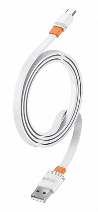 CELEBRAT καλώδιο USB-C σε USB CB-33C, flat, 15W, 1m, λευκό CB-33A-C-WH