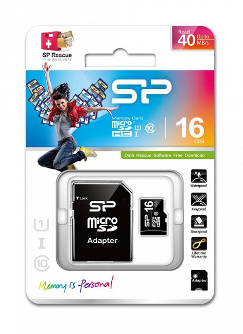 SILICON POWER κάρτα μνήμης 16GB micro SDHC, Class 10 SP016GBSTH010V10SP