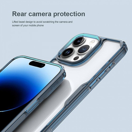 NILLKIN θήκη Nature Pro για iPhone 15 Pro Max, διάφανη-μπλε 6902048265882