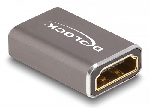 DELOCK αντάπτορας HDMI 60078 με Ethernet, 8K/60Hz, μεταλλικός, γκρι 60078