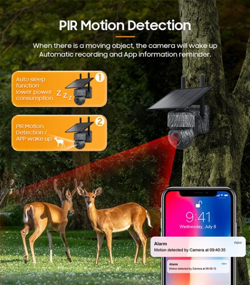 SECTEC smart ηλιακή κάμερα κυνηγού ST-517C, 3MP, 4G, PIR, PTZ, SD, IP65 ST-517C-3M-4G-EU-G