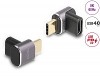 DELOCK αντάπτορας USB-C 60059, αρσενικό σε θηλυκό, 100W, 40Gbps, γκρι 60059