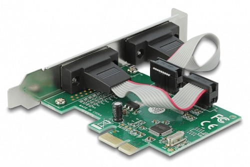 DELOCK κάρτα επέκτασης PCIe σε 2x RS-232 90007, 921.6Kbps 90007