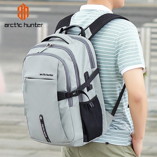 ARCTIC HUNTER τσάντα πλάτης B00388 με θήκη laptop 15.6, USB, 27L, γκρι B00388-GY