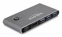 DELOCK DisplayPort KVM switch 18646 με 4x θύρες USB 5Gbps, 8K/30Hz, γκρι 18646