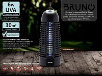 BRUNO ηλεκτρική εντομοπαγίδα BRN-0185 με UV λυχνία, 6W, μαύρη BRN-0185