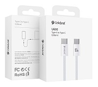 CELEBRAT καλώδιο USB-C U600, 60W, 480Mbps, 1m, λευκό U600-WH