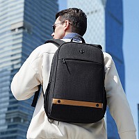 GOLDEN WOLF τσάντα πλάτης GB00375 με θήκη laptop 15.6, 19L, USB, μαύρη GB00375-BK