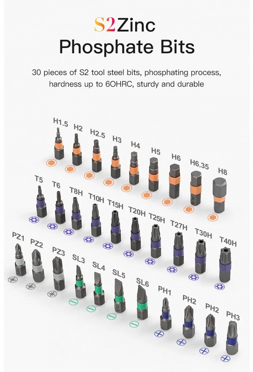KINGSDUN σετ ηλεκτρικό κατσαβίδι KS-882042 με LED φακό, 2000mAh, 35 σε 1 KS-882042