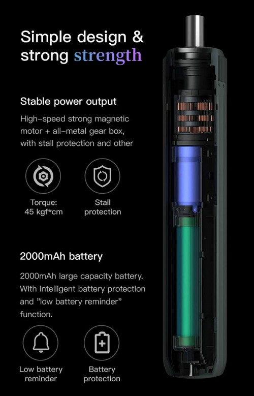 KINGSDUN σετ ηλεκτρικό κατσαβίδι KS-882042 με LED φακό, 2000mAh, 35 σε 1 KS-882042