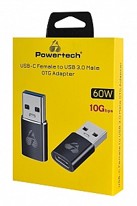 POWERTECH αντάπτορας USB 3.0 σε USB-C PTR-0147, 10 Gbps, 60W, γκρι PTR-0147