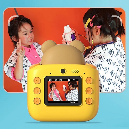 WOWKIDS παιδική φωτογραφική μηχανή K64 με εκτυπωτή, 26MP, 2, κίτρινη WOW-K64-YL