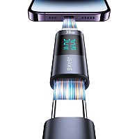 USAMS αντάπτορας Lightning σε USB-C US-SJ681 με οθόνη, 30W, γκρι SJ681LN01