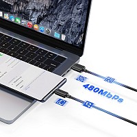 USAMS καλώδιο USB-C σε USB US-SJ688, 3A, 480Mbps, 1m, μαύρο SJ688USB01