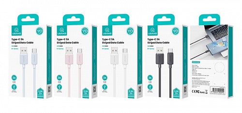 USAMS καλώδιο USB-C σε USB US-SJ688, 3A, 480Mbps, 1m, μαύρο SJ688USB01