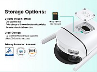 BOTSLAB smart κάμερα W302, 4MP/3K, dual lens, WiFi, SD, IP66 W302