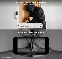 BOTSLAB smart κουδούνι με κάμερα R801, 3MP/2K, WiFi, 5000mAh R801