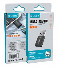 CELEBRAT αντάπτορας USB 3.0 σε USB-C CA-01, 3A, 5Gbps, μαύρος CA-01
