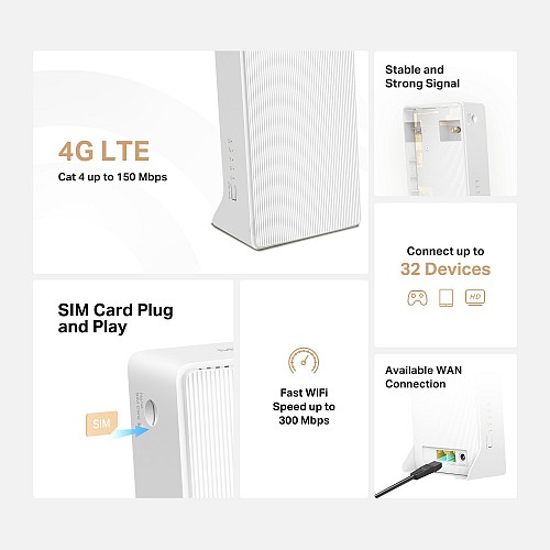 MERCUSYS router MB110-4G, 4G LTE, WiFi 300 Mbps, Ver. 2.0 MB110-4G-V2