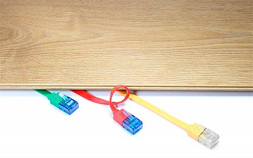 GOOBAY καλώδιο δικτύου 96369, CAT 6A U/UTP, flat, 500MHz, CU, 10m, λευκό 96369