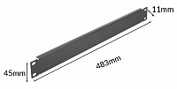 POWERTECH κάλυμμα panel NETW-0032 για rack 19/1U, μεταλλικό, μαύρο NETW-0032