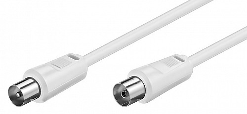 POWERTECH καλώδιο κεραίας RF αρσενικό - RF θηλυκό CAB-V001, λευκό, 1.5m CAB-V001