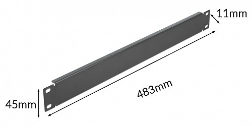 POWERTECH κάλυμμα panel NETW-0032 για rack 19/1U, μεταλλικό, μαύρο NETW-0032