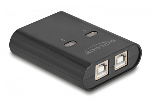 DELOCK USB Type B switch 11503, 2 σε 1, μαύρο 11503-DE