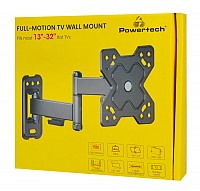 POWERTECH επιτοίχια βάση τηλεόρασης PT-1278, 13-32, έως 20kg, full motion PT-1278