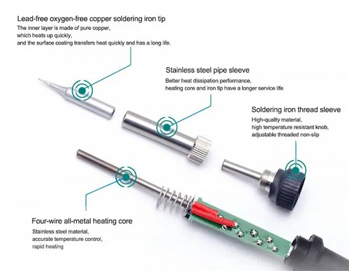 QUICK σταθμός κόλλησης QUICK8586D+, κολλητήρι/πιστόλι θερμού αέρα, 800W, 100~480 °C QUICK8586DPLUS