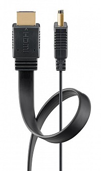 GOOBAY καλώδιο HDMI 2.0 61280, Ethernet flat, 4K/60Hz 18 Gbps, 3m, μαύρο 61280