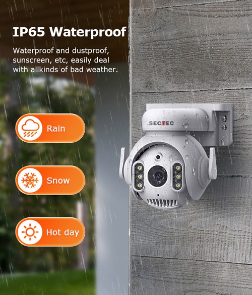 SECTEC smart κάμερα ST-515C-3MTY, 3MP, WiFi, SD, PTZ, IP65 ST-515C-3MTY