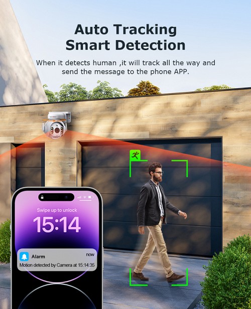 SECTEC smart κάμερα ST-515C-3MTY, 3MP, WiFi, SD, PTZ, IP65 ST-515C-3MTY