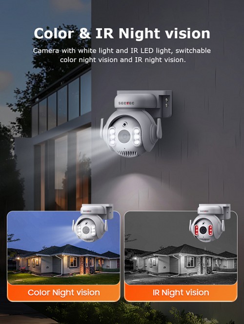 SECTEC smart κάμερα ST-515C-3MTY, 3MP, WiFi, SD, PTZ, IP65 ST-515C-3MTY