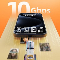 CABLETIME αντάπτορας USB-C σε USB CT-CMAF10-AG, 10Gbps, γκρι CT-CMAF10-AG