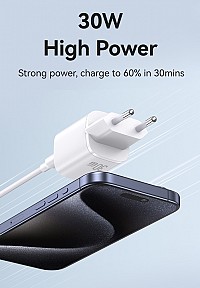 USAMS φορτιστής τοίχου US-CC251, USB-C, 30W, GaN, μαύρος CC251TC01